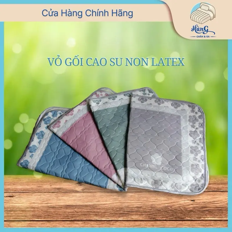 Vỏ gối nằm cao su non latex người lớn 48cm x 74 cm, 2 vỏ gối được trần 1 lớp cao dầy dặn,