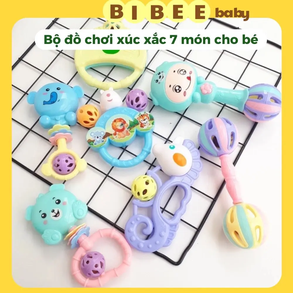 Bộ đồ chơi xúc xắc 7 món kích thích các giác quan cho bé từ 0-3 tuỏi