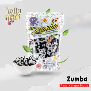 Topping Minuman Jelly Zumba Kecebong Kelereng Dadu  Hitam Putih 500gr