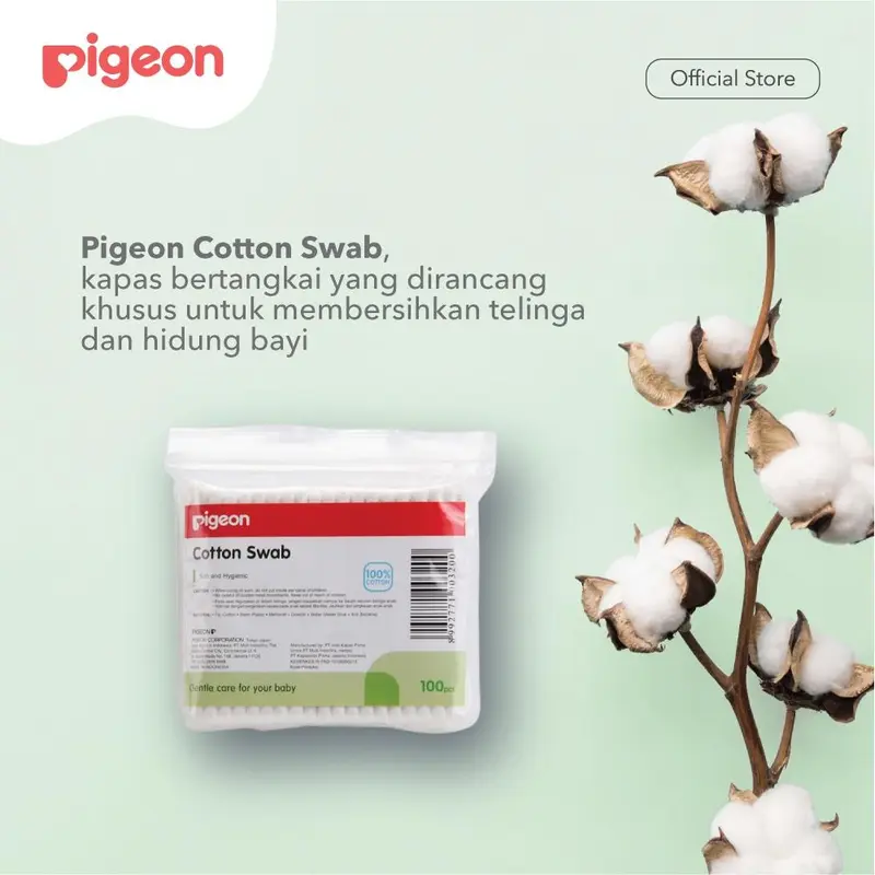 PIGEON Cotton Swab Isi 100 Pcs | Cotton Bud | Korek Kuping Bayi 2