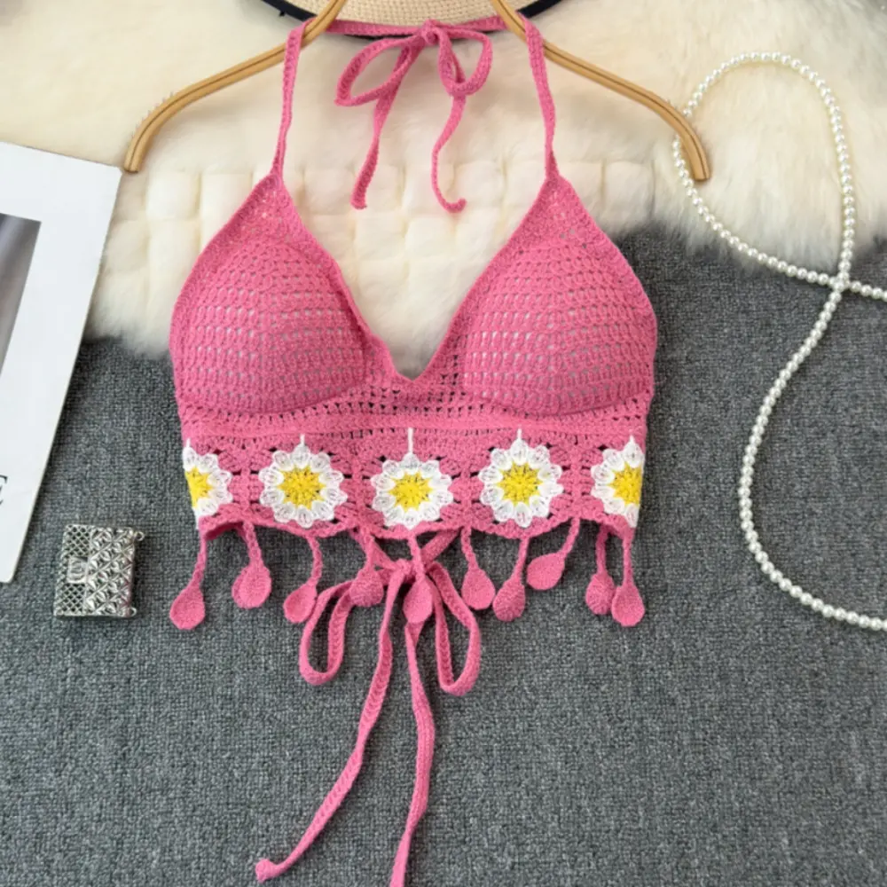 Bartt sleeveless tribal retro bohemian vest crochet hooks floral crochet hooks women bras Beach