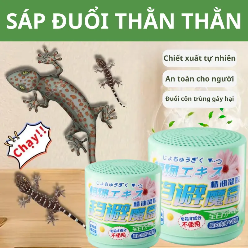 Thuốc Đuổi Côn Trung, Thằn Lằn Trong Nhà Hộp 120gr - Hộp Sáp Đuổi Côn Trùng, Đuổi Ruồi Muỗi Gián Kiến An Toàn Cho Người 0