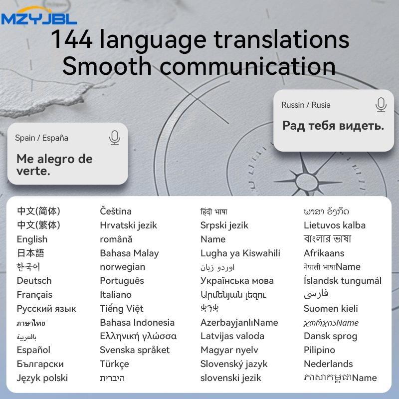 MZYJBL A98 Intelligent AI Translator Earbuds Wirless BT Languages Translation Headphones Real Time Voice Translators for Business Travel With APP 6