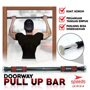 SPEEDS Doorway Pull Up Bar Alat Bantu Push Up Chin Up Bar Alat Bantu Fitness Outdoor 013-4