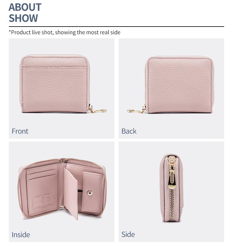 Product Introduction of New Genuine Leather Multi-Functional Short Wallet Women's Niche Coin Pocket Card Holder 20