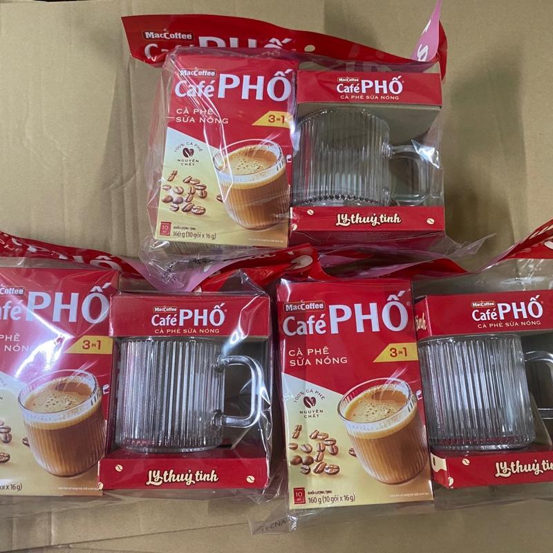  COMBO 3 HỘP CÀ PHÊ PHỐ SỮA NÓNG TẶNG 3 LY THUỶ TINH CÀ PHÊ PHỐ 