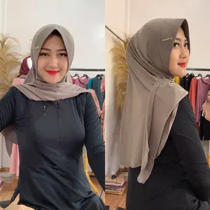 Indah Store - Hijab Instan Segitiga Ped Sabit Jersey Oval Haura Muslim Kerudung