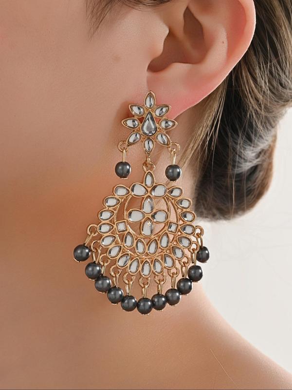 Fashion Faux Pearl & Rhinestone Decorated Earrings, Elegant Jewelry for Party, Daily Clothing Decor, Trendy All-match & Exquisite Jewelry for Birthday Gift 3