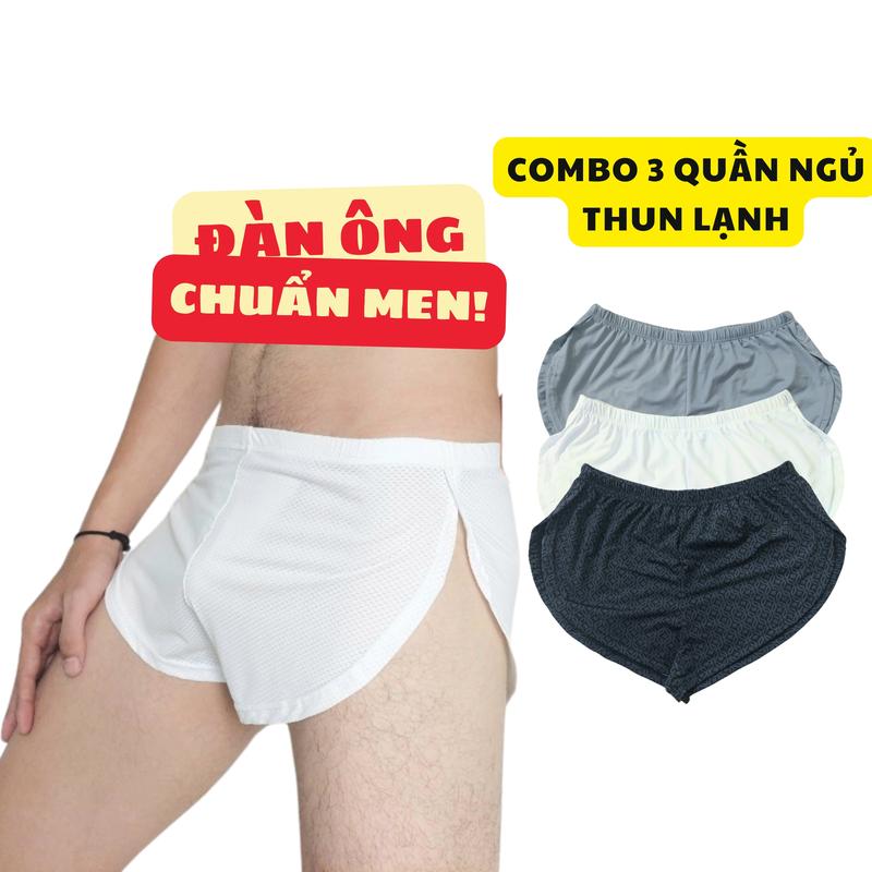 Combo 3 Quần Ngủ Nam Đẹp, Thời Trang, Gợi Cảm Chất Thun Lạnh Co Giãn 4 Chiều, mặc thế quần Sịp | Quần Lót, Quần Boxer QN06 Menswear