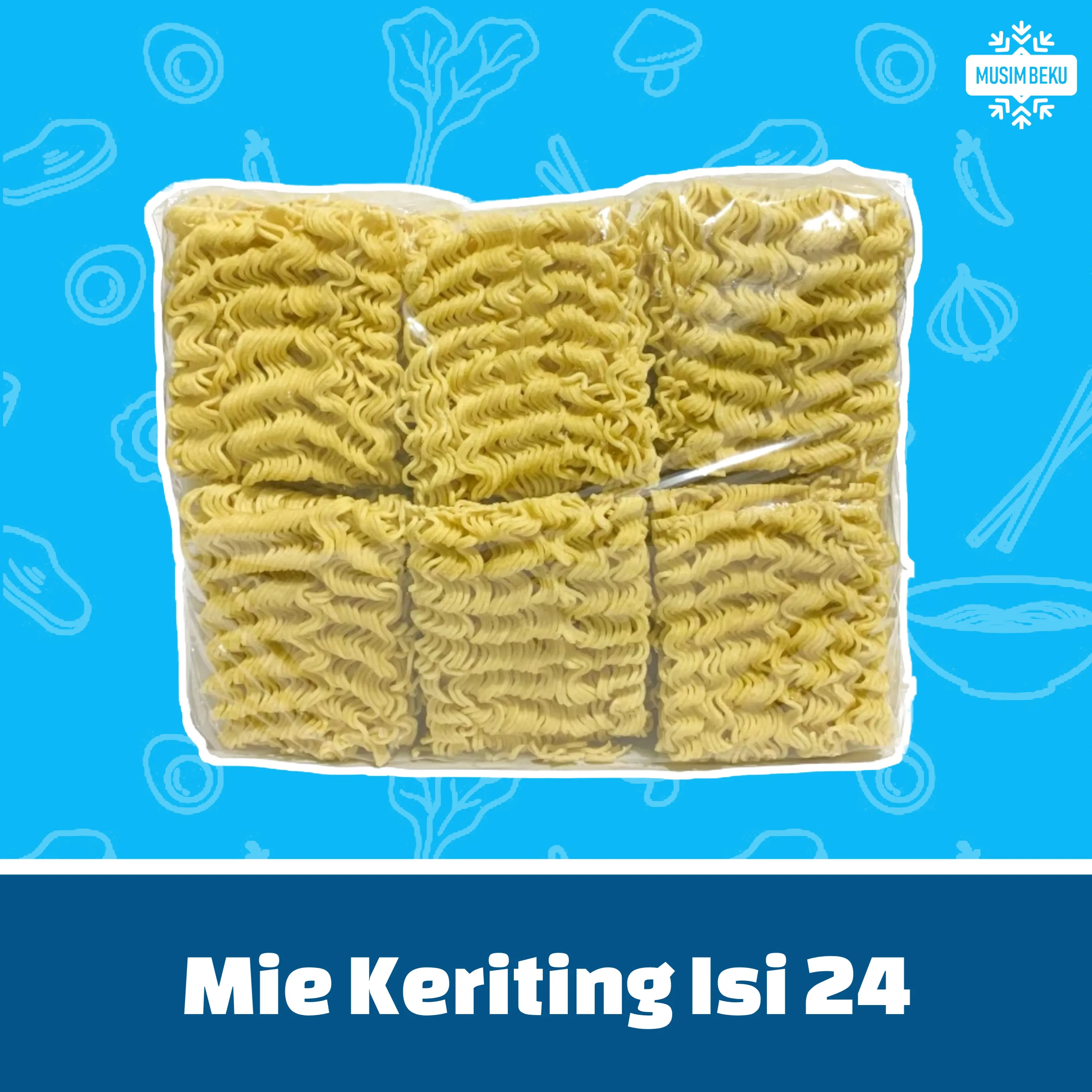 Mie Keriting Musim Beku Isi 24 Food White Noodles