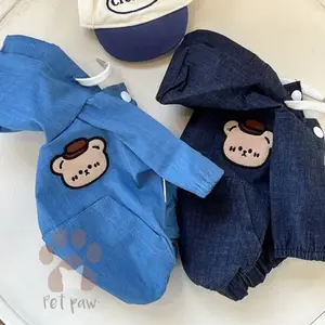 Petpaw Baju Anjing Kucing Denim Hoodie Baju Anabul Jaket Keren Jeans Premium
