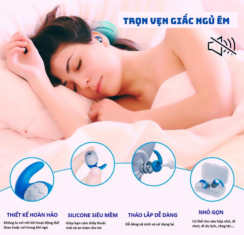 Nút Bịt Tai Chống Nước Cho Trẻ Em Khi Tắm, Đi Bơi, Bịt Tai Chống Ồn 3 Lớp Silicon Giúp Bé Tập Chung Học Bài, Làm Bài Tập Nam 4