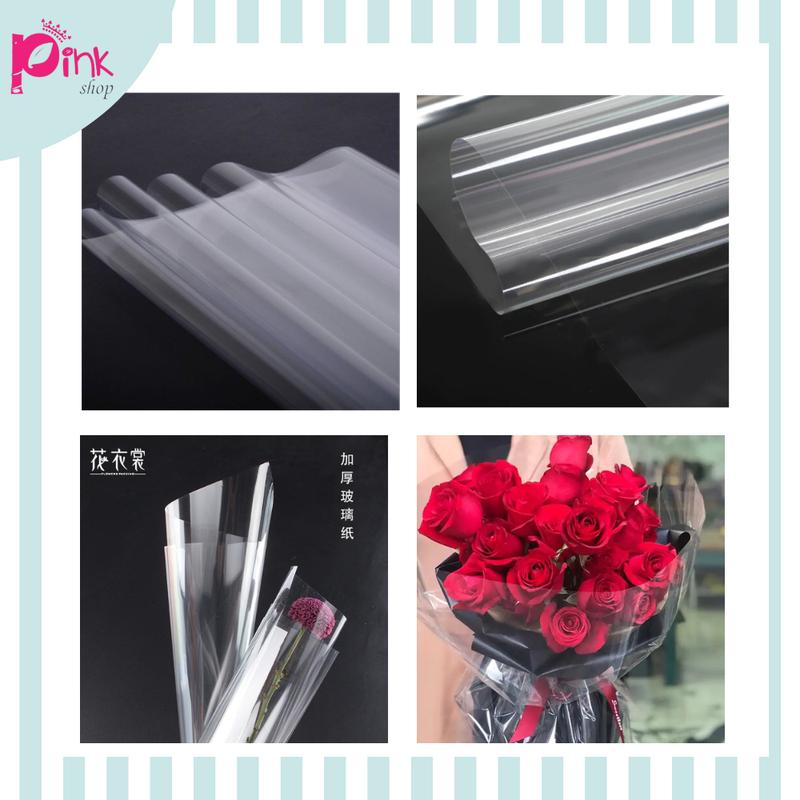  Combo 50 Tờ Giấy Bóng Kính Trong Suốt  Bạc Nhôm Gói Hoa - PK2011 