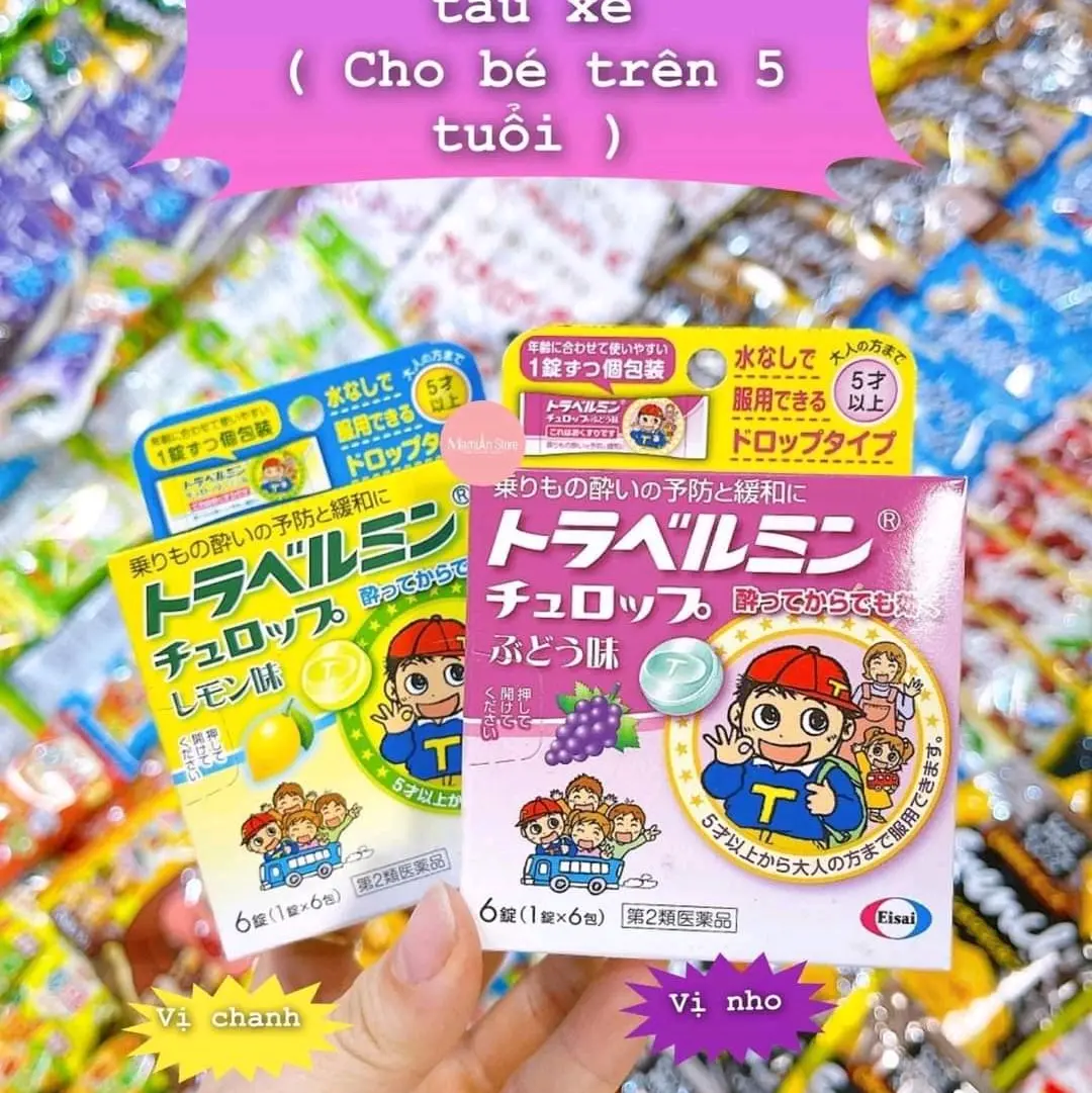 KẸO NGẬM CHỐNG SAY TẦU XE CHO BÉ