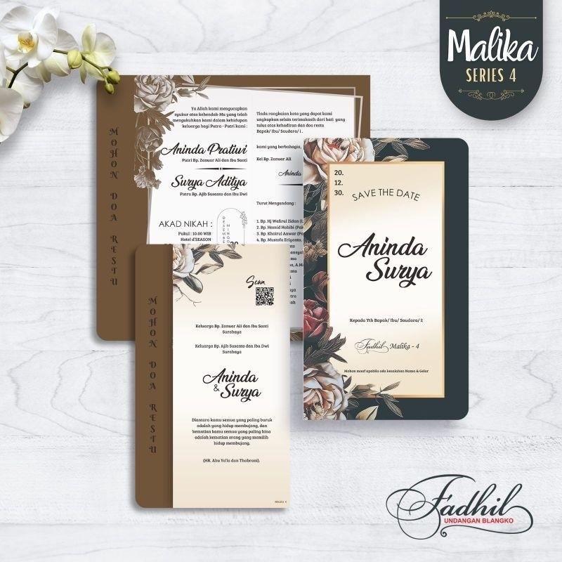 Undangan Pernikahan FADHIL MALIKA 04 Elegan Modern Paket Lengkap 100 PCS Gratis Label & Plastik - JanjiKita | Default