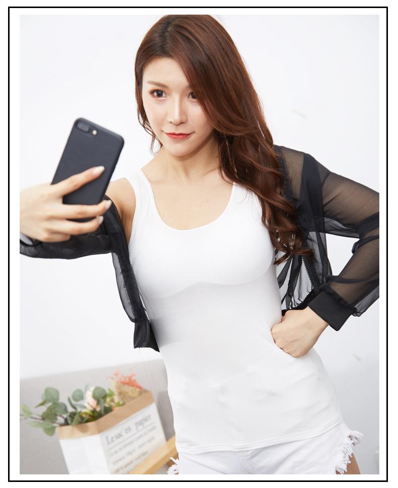 Product Introduction of Vest Women's Bottoming Shirt Spring and Summer Running Volume Solid Color Inner Wear Outer Wear plus Size round Neck All-Matching Sexy Sling Women 13