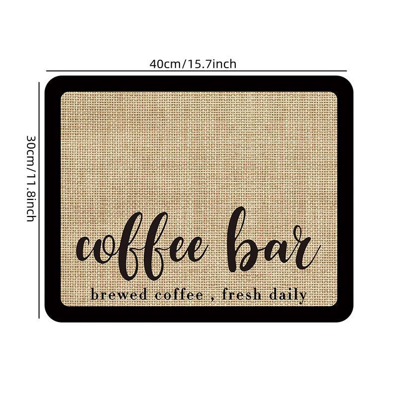 Product Introduction of Letter Pattern Coffee Machine Mat, Rectangular Kitchen Drying Mat, Non-slip Kitchen Dish Drying Pad, Kitchen Accessories 8