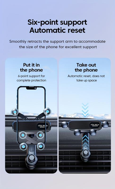 Product Introduction of New Gravity Car Phone Holder Air Vent Clip Mount Mobile Cell Stand Car Navigation Phone Stand 5