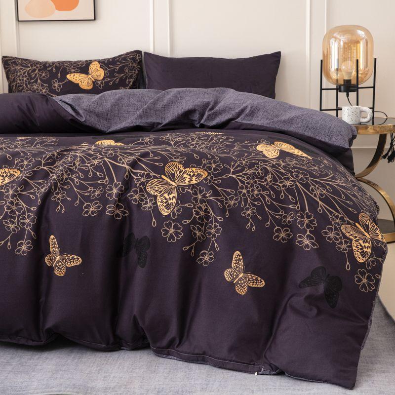 Butterfly Print Duvet Cover & 2 Pillowcase without Filler, 3 Counts Soft Comfortable Bedding Set, Modern Casual Bedding Supplies for Home Bedroom Accessories 3