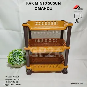 OMAHQU - RAK MINI SUSUN 3 PLASTIK RAK DAPUR BUMBU SERBAGUNA MINI RAK KOSMETIK RAK MEJA OMAHQU - RAK MINI SUSUN 3 PLASTIK RAK DAPUR BUMBU SERBAGUNA MINI RAK KOSMETIK RAK MEJA