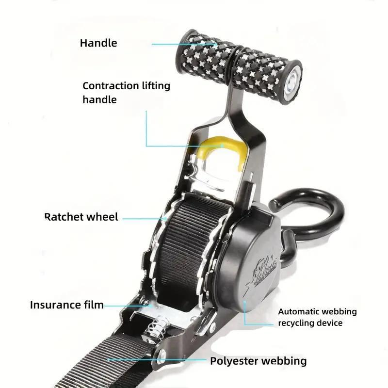 Motorcycle Tie Down Strap Kit, Motorcycle Tie Down Strap with Ratchet Tie Down Straps, Reliable Durable Tie Down Strap for Fixing Electric Appliances and Motorcycles 4