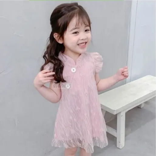 Dress Baju Cheong Sam Anak Perempuan Satin Elegan Simple Cantik Murah Import [CH02] 5