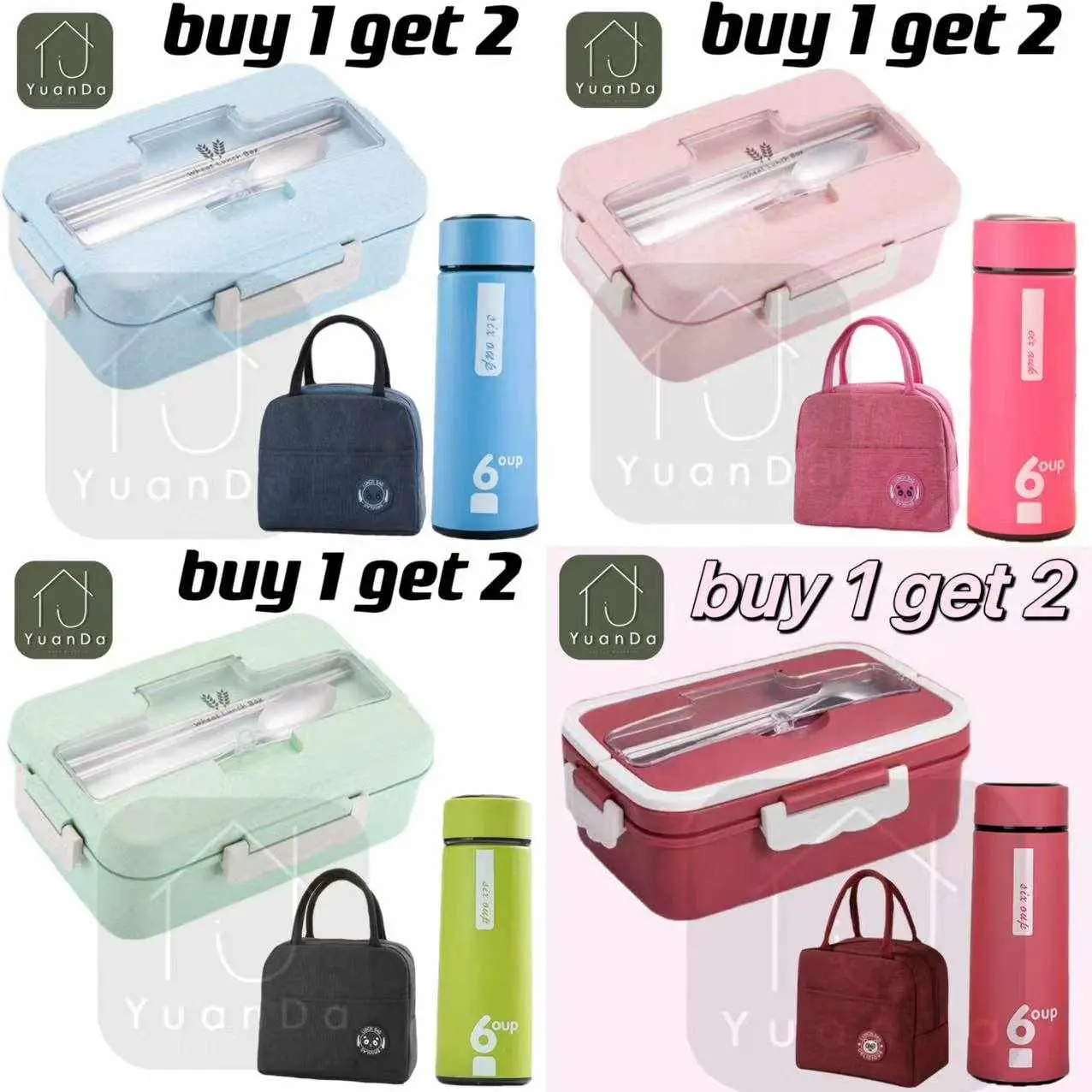 { Buy 1 Get 2 } Buy a lunch box with a fork and spoon, seal the lunch box, and send cups and insulated lunch bags as a must-have for office workers, students, and party members