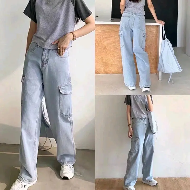 6poeker kargo Palazzo Kain denim size 28-38 Plain Jeans Casual
