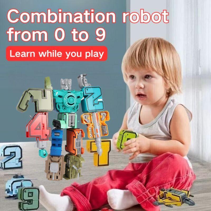 0-9 Transformers Number Robot Toys 10 Pcs Digital Assembly Toys ...