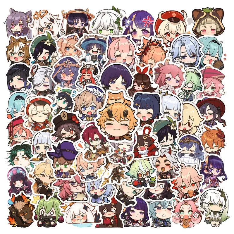100/50PCS Kawaii Genshin Impact Version Q Waterproof Sticker - TikTok ...
