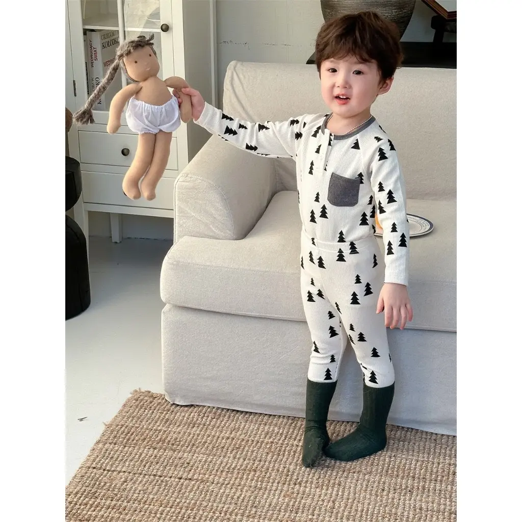 Bộ dài tay Thu Đông Cho Bé Trai Bé Gái Chất Thun Tăm Thoáng Mát Từ 8kg - 19kg
