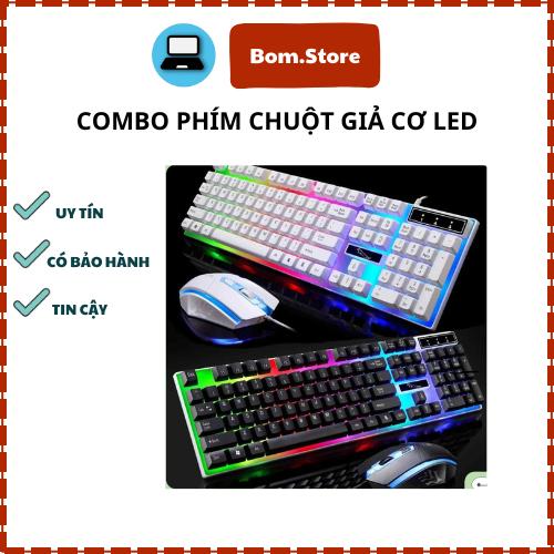 Combo bàn phím kèm chuột giả cơ có đèn led gaming phím custom hyperx pulsefire gear ban phim bàn phím cơ keyboard
