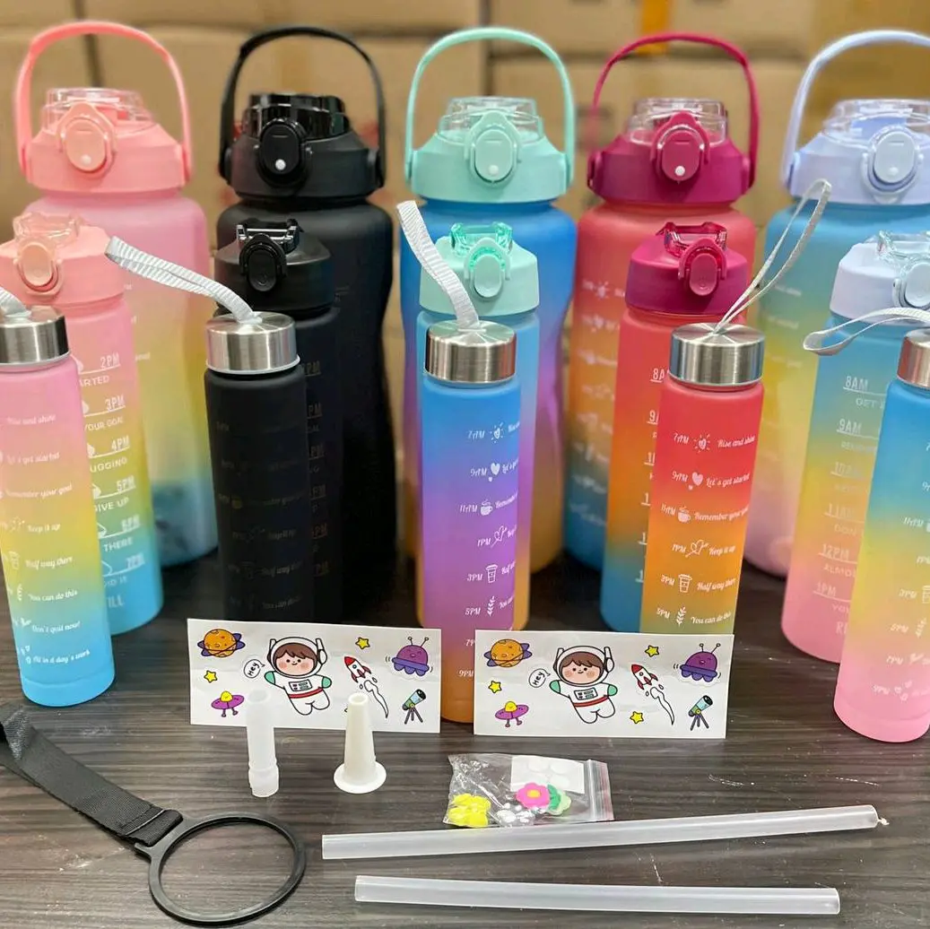 Botol minum 3in1 free stiker dan sedotan