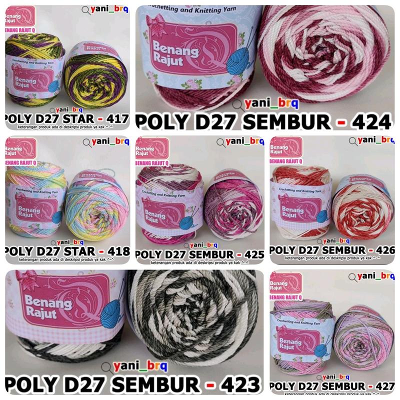 Product Introduction of BENANG RAJUT POLY SEMBUR /POLY GRADASI _MEDIUM PLY D27_HAKPEN 4/0_100GR/GULUNG 2
