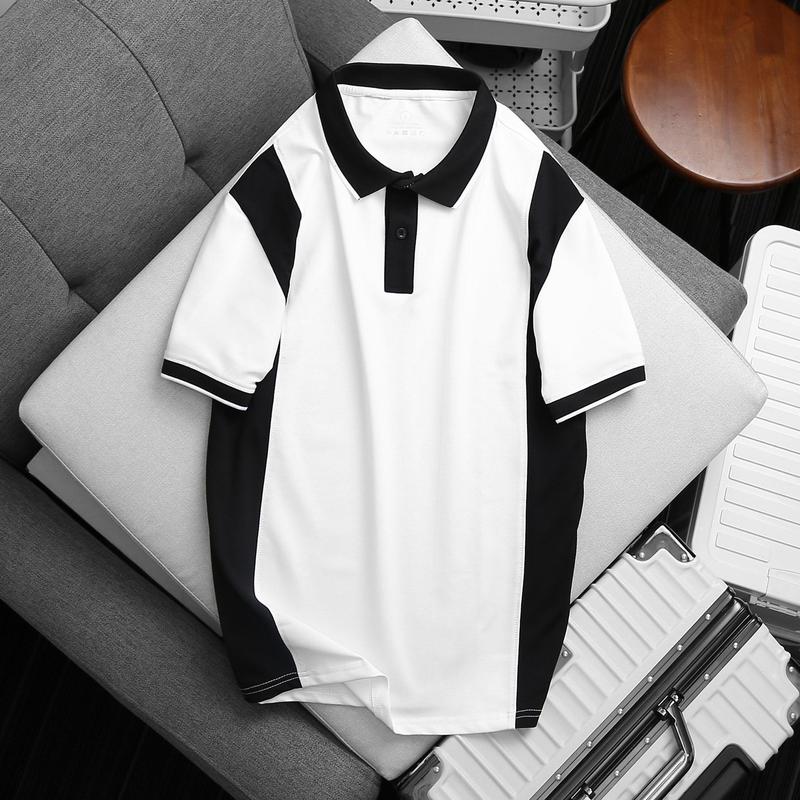 Áo Polo nam nữ ABFIT cổ bẻ thun CVC co dãn thoáng mát , hút mồ hôi , phối trơn viền ngắn tay trẻ trung cotton Menswear Shirt trắng đen , cho bố A40 Nhung Có Cổ
