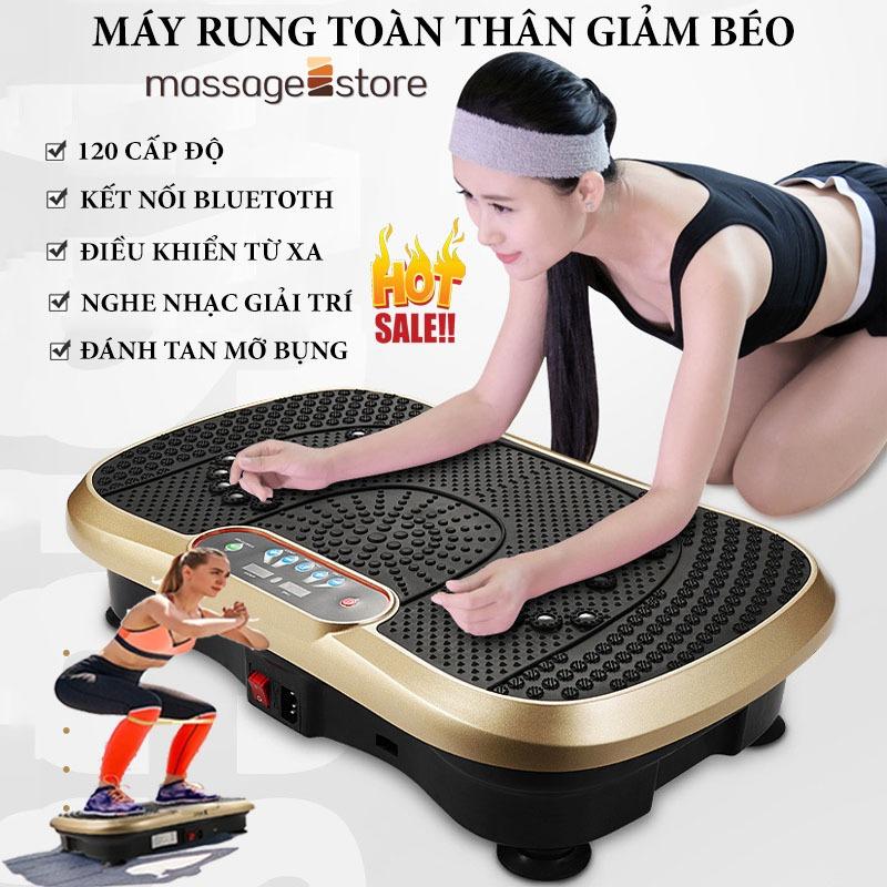 Máy Rung Toàn Thân 120 Cấp Độ - Máy Rung Tập Bụng, Máy Rung Điều Khiển Từ Xa, Máy Mát Xa Bàn Rung Tập Thể Dục Nữ
