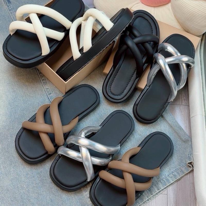  Dép BM Dây Đan Bảng To cao 3 phân   size chuẩn  dep  Nữ kep nhu dép  bánh dép  ống 