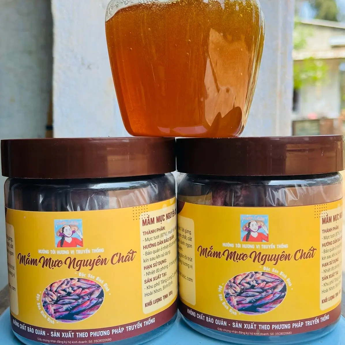Combo 2 hủ mắm mực ghim nguyên chất (1kg) thuộc cô ba