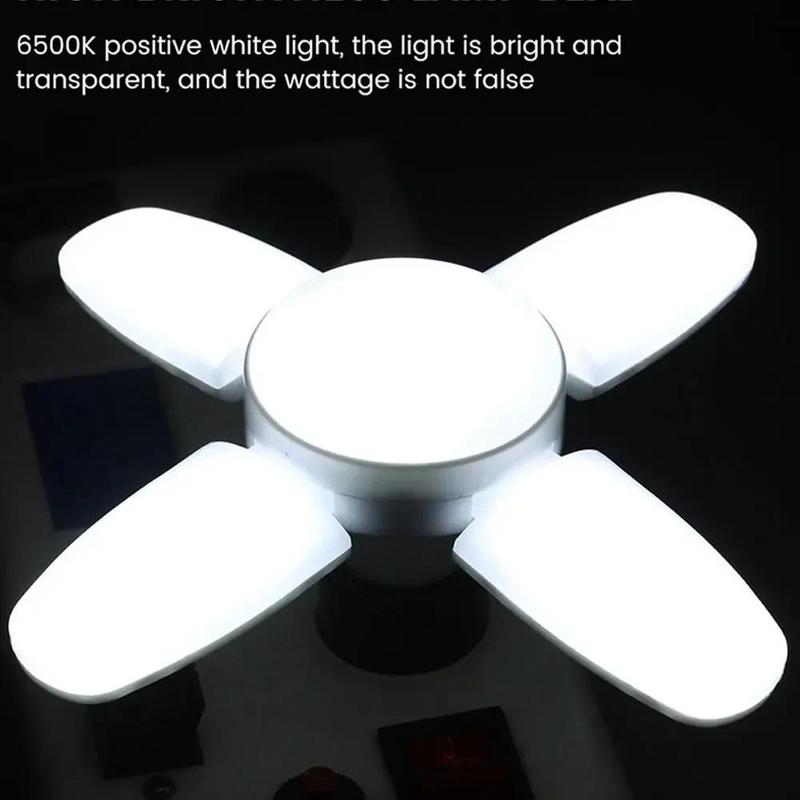 Product Introduction of 28W Fan Shape LED Bulb E27 LED Lamp Foldable 220V 110V Light Bulbs For Home Living Room Warehouse Garage Ceiling Light 24