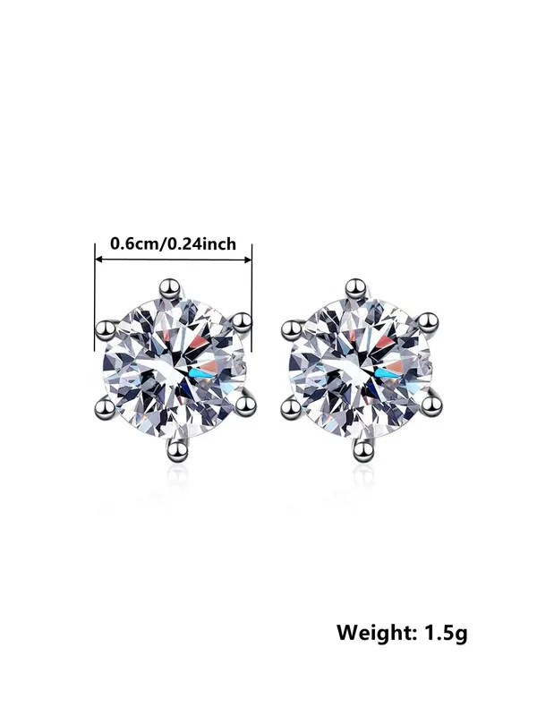 925 Sterling Silver Fashionable Square Shaped Rhinestone Decorated Earrings, Elegant Jewelry for Women, Trendy All-match & Exquisite Jewelry for Birthday Gift 2