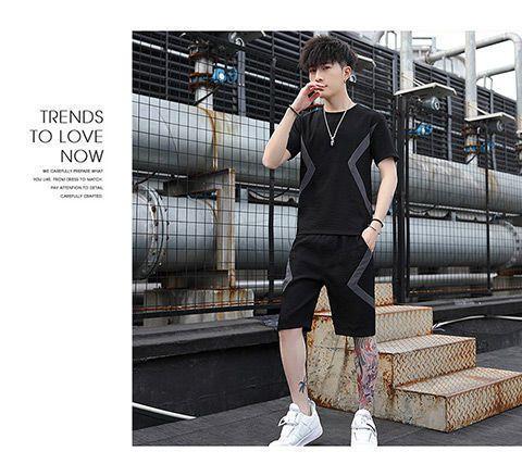 Product Introduction of Bộ Đồ Thể Thao Nam, ngắn Tay, Thường Ngày, Hàng Mới Về Mùa Hè, Quần Đùi Thời Trang Dáng Rộng Trẻ Trung, Bộ Hai Mảnh, Hợp Xu hướng, Có Sẵn Độc Lập Hoặc Bộ 11