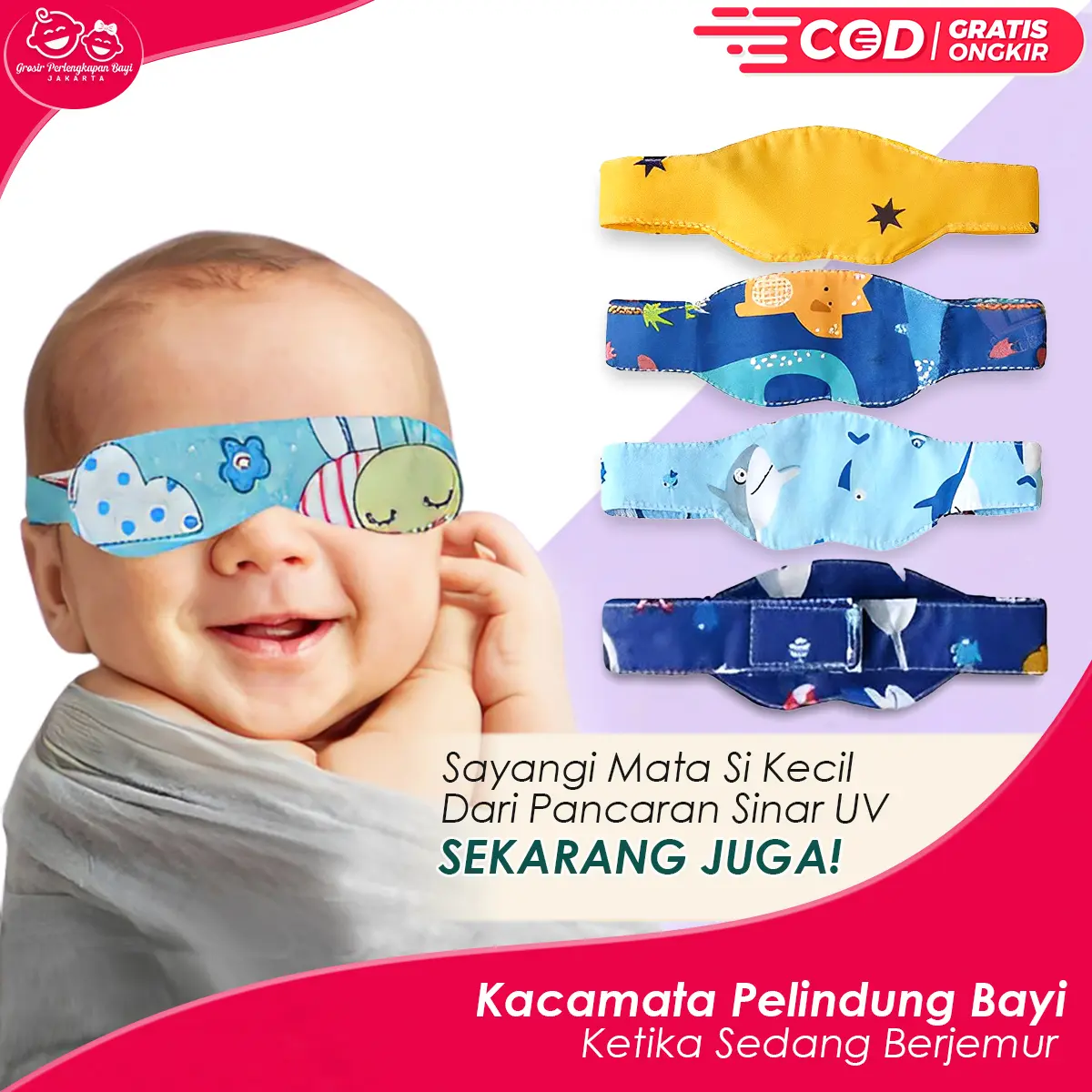 Kacamata Jemur Pelindung Mata Bayi Dari Pancaran Sinar UV Motif Karakter