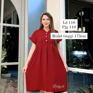 Hana dress cringe airflow busui casual wanita Kancing Baju Crinkle Midi Panjang Maxi Gaun Dewasa Remaja Hana dress cringe airflow busui casual wanita Kancing Baju Crinkle Midi Panjang Maxi Gaun Dewasa Remaja