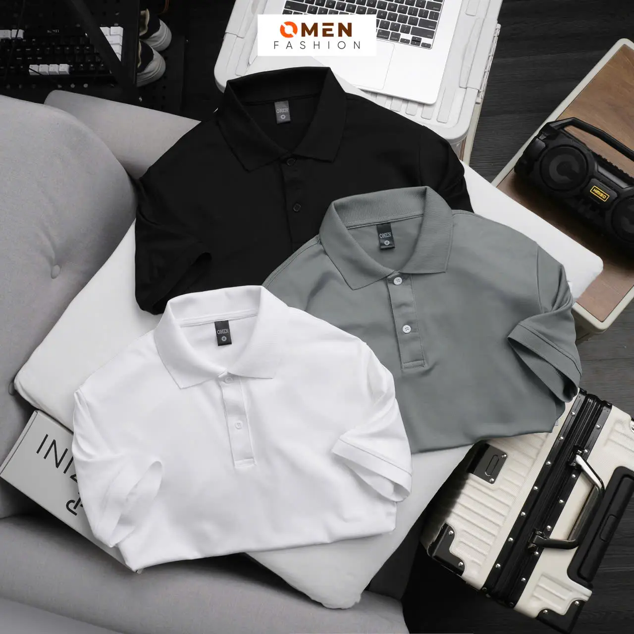 Combo 3 Áo Polo Omen Vải Cá Sấu Poly Thái Omp11