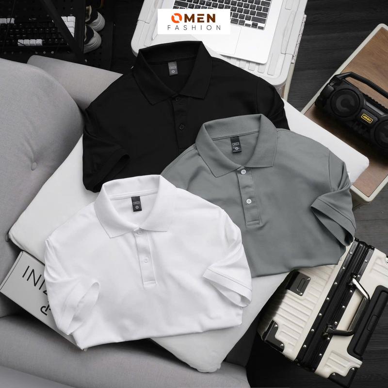 Combo 3 áo polo Omen vải cá sấu poly thái OMP11