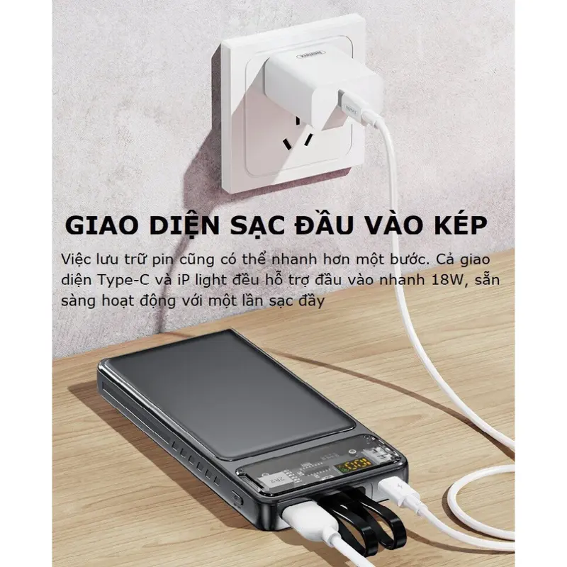 [Tặng Cáp Sạc Nhanh 4in1] Sạc Dự Phòng 30000mmAh, Công Suất 120W, Hỗ Trợ Sạc Nhanh 22.5w và PD 20W, Tích Hợp Dây Sạc Và Màn Hình LED Hiển Thị Phần Trăm Pin 1