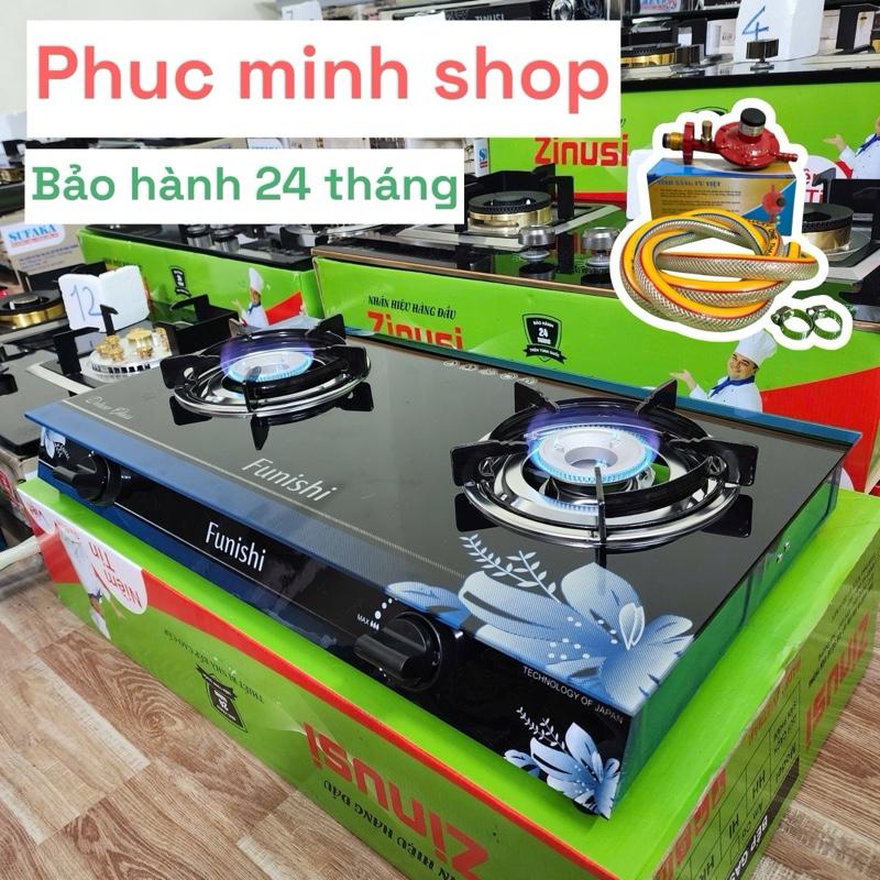 Bếp gas đôi Funishi giá tốt . Kính cường lực hoa văn sang trọng. Kiềng chắn gió tiết kiệm 30% gas. Ngọn lửa xanh.Tiết kiệm gas. Bảo hành 24 tháng