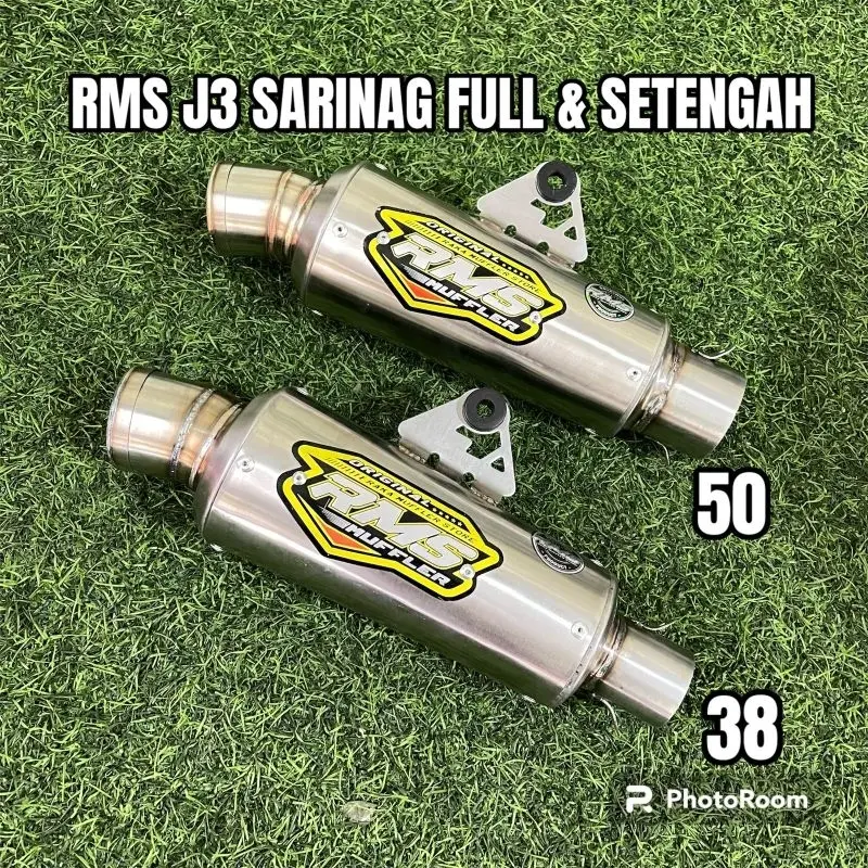 slincer rms j3 original p18cm inlet 38 dan 50 saringan full dan setengah Safatamuffler