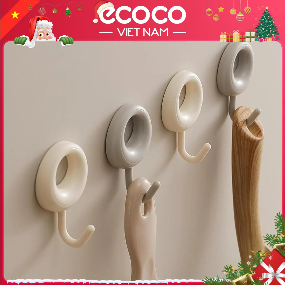 Set 4 Móc Treo Đồ Dán Tường Chịu Lực GonQin - Móc Treo Đa Năng Decor Cho Ngôi Nhà (GQ220801)