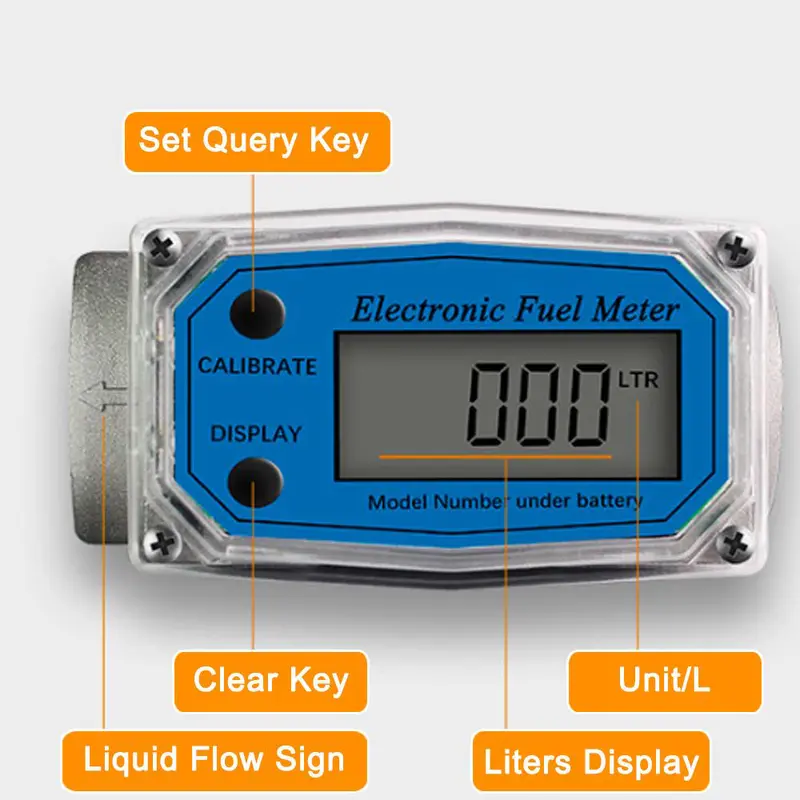 Digital flowmeter turbine alat ukur laju aliran electric fuel meter ukuran 1 inch 5